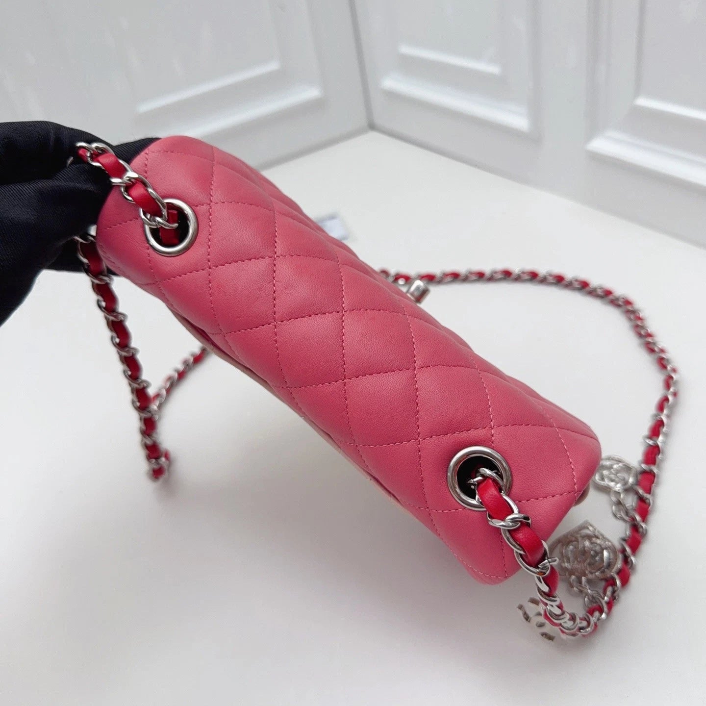 Chanel Classic Flap MINI Chain Shoulder Crossbody Bag RED Women Classic