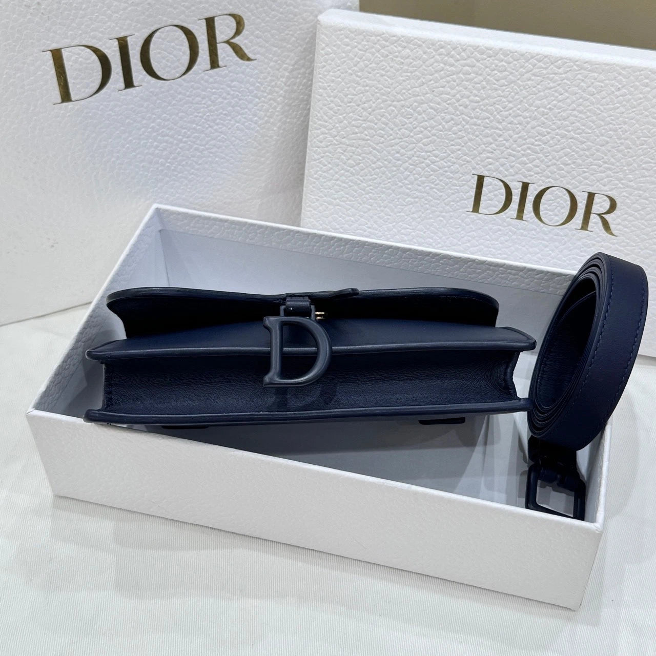 Dior Saddle Small Navy Blue Crossbody Waist Bag For Women