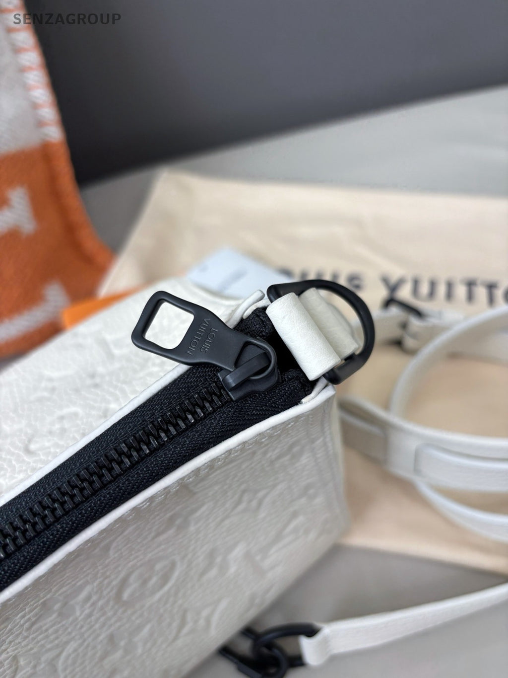 Louis Vuitton Triangle Monogram Empreinte Shoulder Handbag Crossbody White