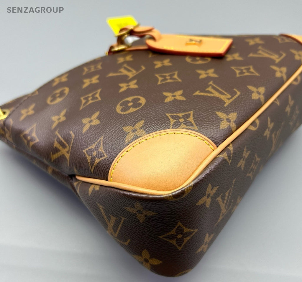 Louis Vuitton Odeon Monogram Shoulder Bag Brown Gold Women Classic