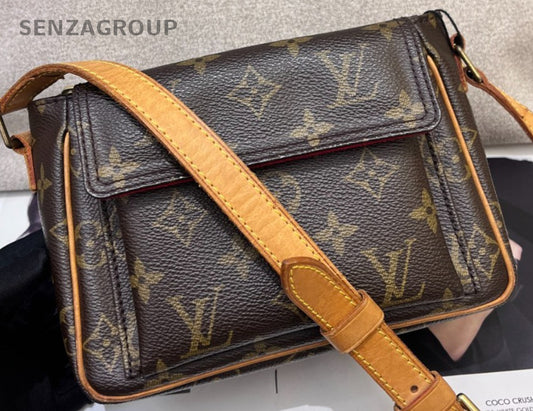 Louis Vuitton Monogram Vintage Shoulder Bag Crossbody Brown Gold Women Classic