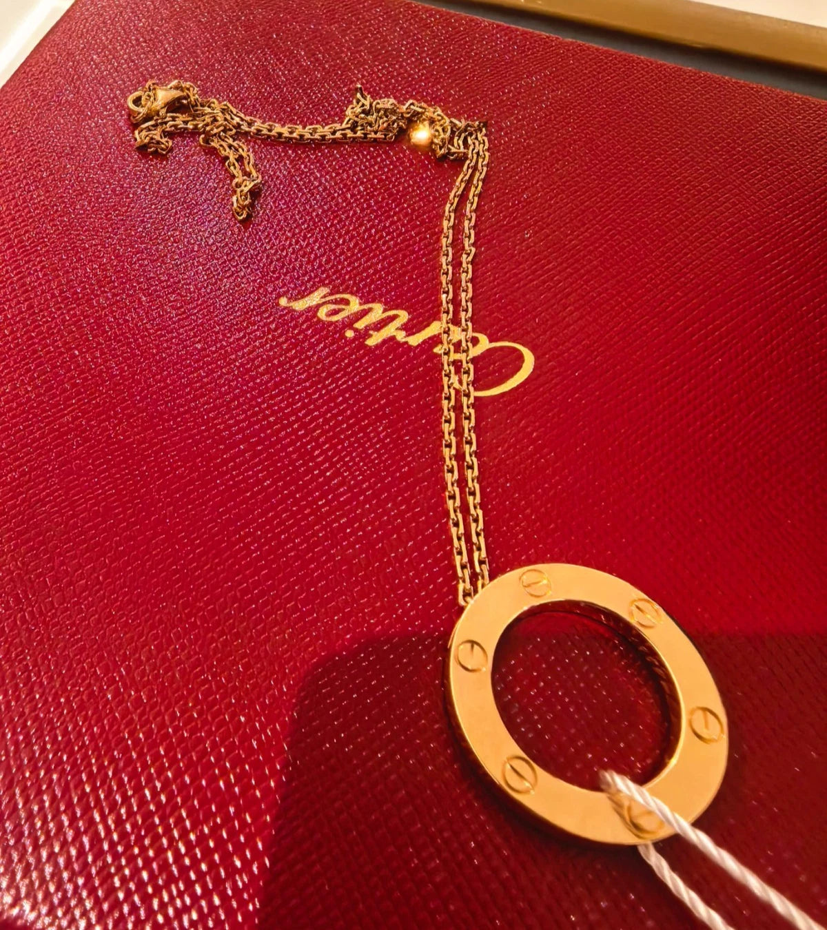 Cartier Love Necklace 18k Rose Gold Round Pendant 42cm/16.54in Jewelry