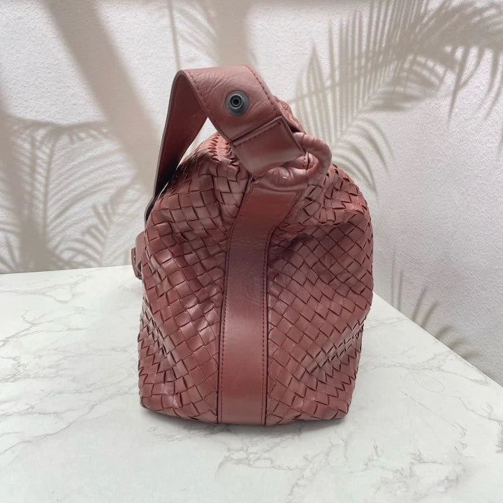 Bottega Veneta Brick Red Woven Lambskin Shoulder Crossbody For Women