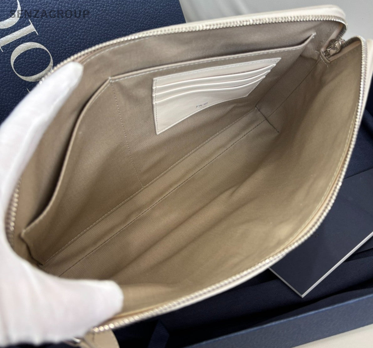 Christian Dior Diamond Clutch Bag Cream Women