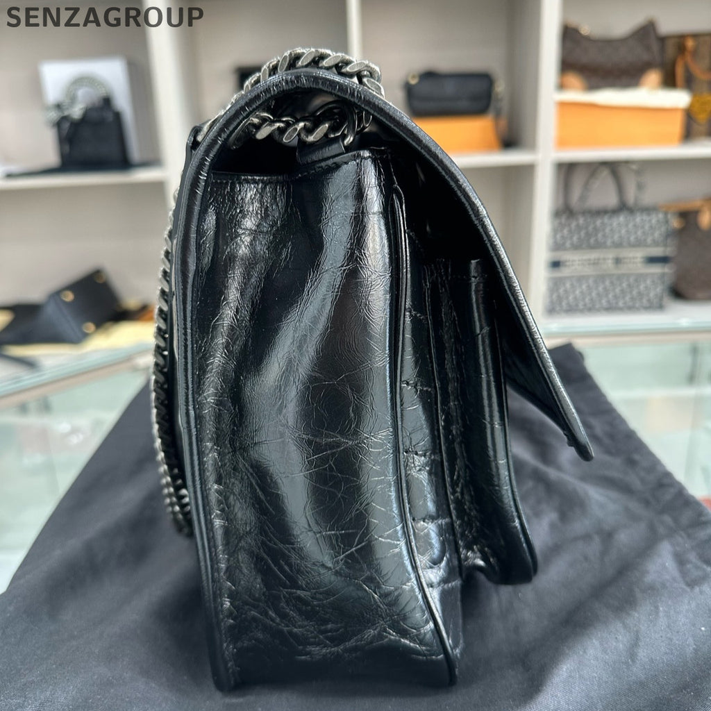 Saint Laurent YSL Niki Large Chain Shoulder Bag Black Silver Classic