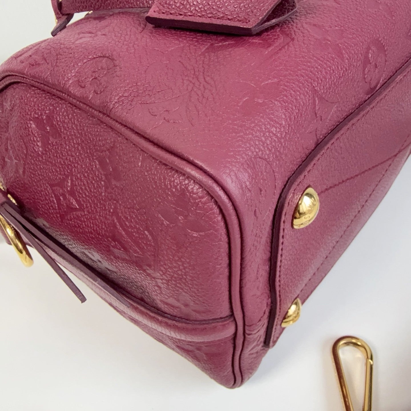 Louis Vuitton Speedy25 Monogram Top Handle Crossbody Purple Gold Women Classic