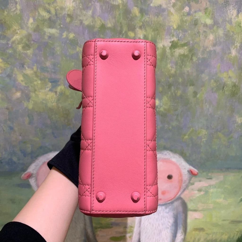 Dior Lady Dior Pink Top Handle Excellent