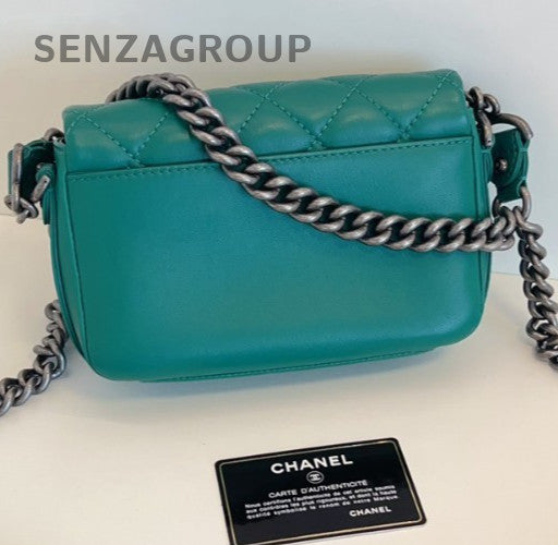 CHANEL Classic Flap mini Calfskin 2way Chain Shoulder bag Green bamboo Women
