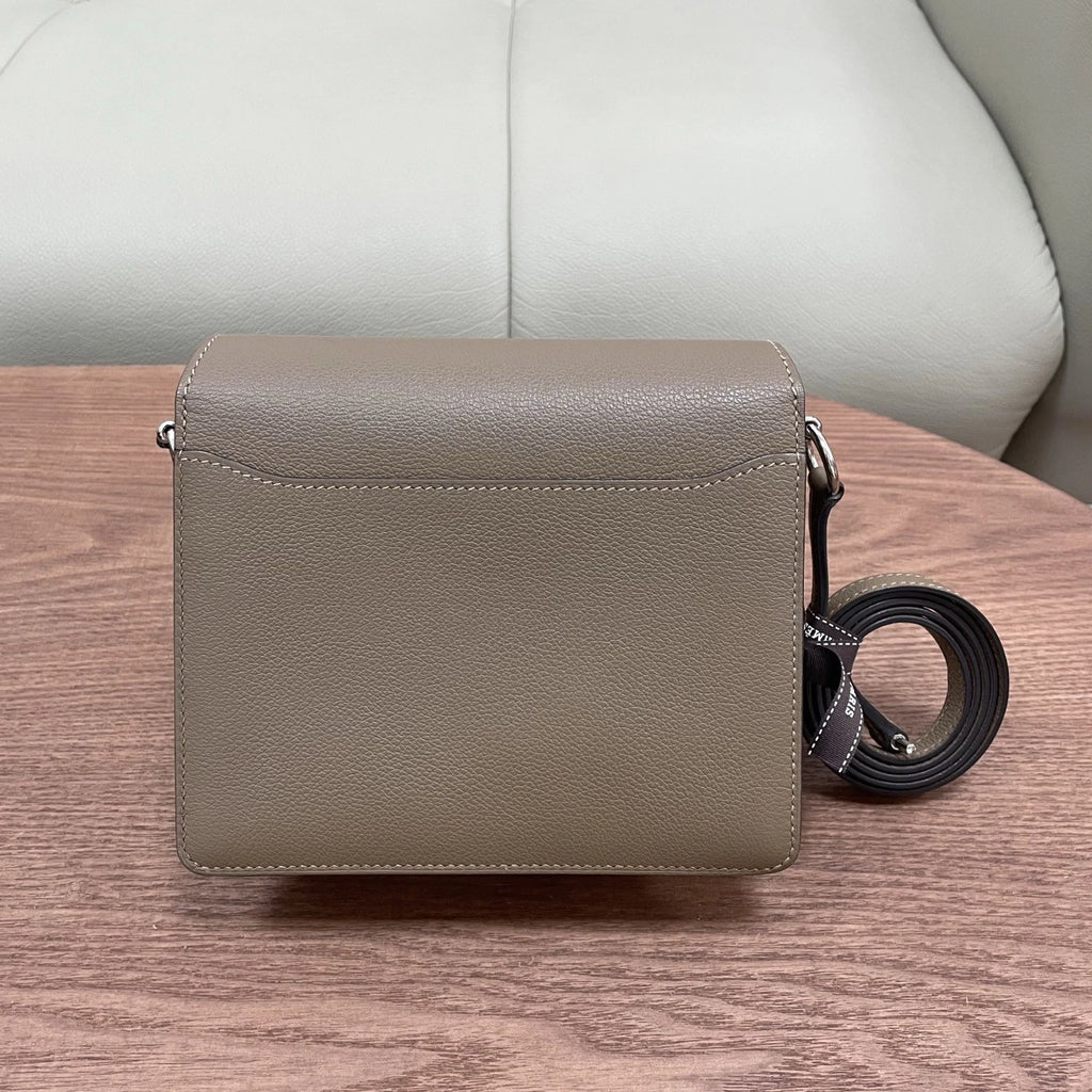 Hermes Roulis19 Evercolor Shoulder Bag Crossbody Gray Silver Women Classic