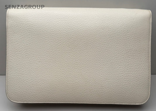 Gucci GG Textured Calfskin Shoulder Crossbody Bag Cream Almost Brand New