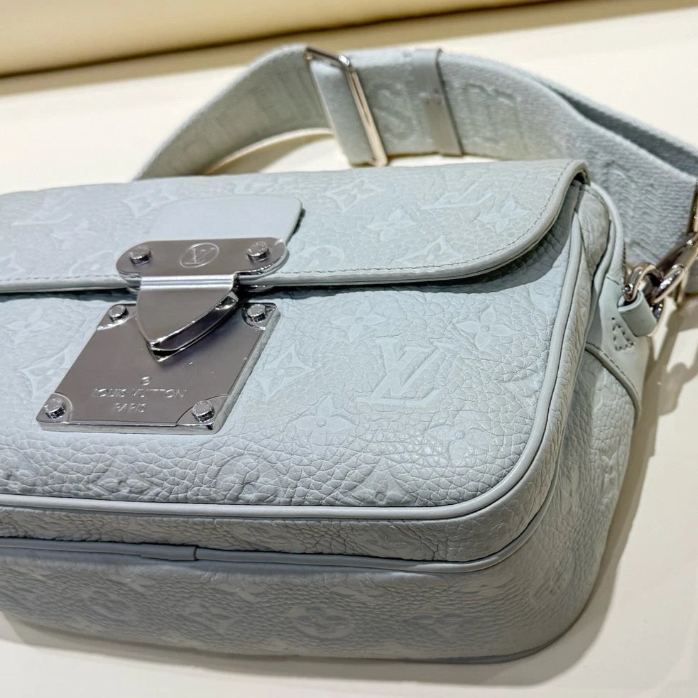 Louis Vuitton S-Lock Calfskin Monogram Empreinte Gray Handbag Crossbody
