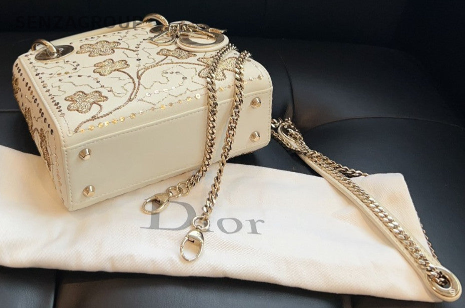 Christian Dior Lady Embroidery Limited Edition Top Handle bag Almost Brand NEW