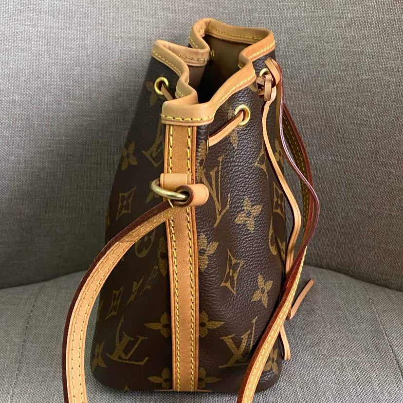 Louis Vuitton Nano Noe Monogram Canvas Drawstring Bucket Bag
