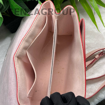 Louis Vuitton Lockme Messenger Bag Pink Silver Hardware Women's Fashion