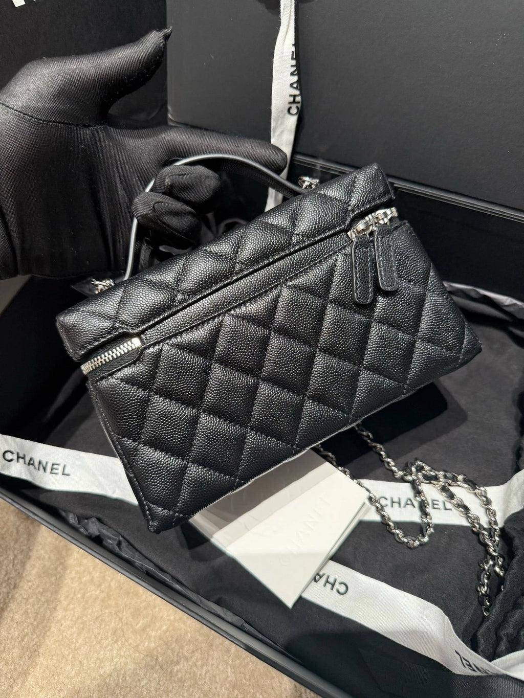 New CHANEL Calfskin Star Lunch Box Bag For Women
