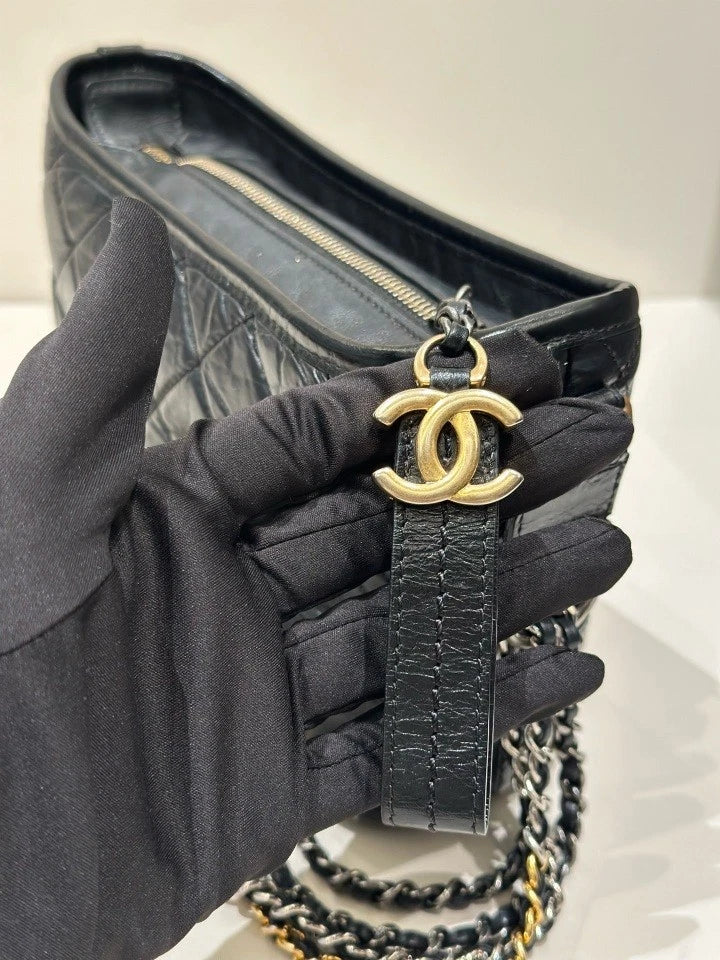 CHANEL Black Small Gabrielle Shoulder Crossbody Bag For Women