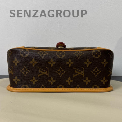 Louis Vuitton Diane Monogram Shoulder Crossbody Bag Brown Gold Hardware