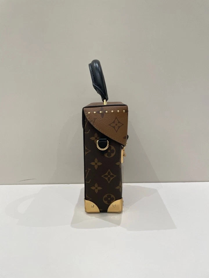 Louis Vuitton Brown Leather Camera Box Crossbody Bag For Women