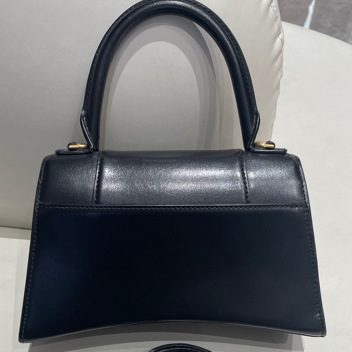 Balenciaga Small 2Way Handbag Crossbody Black Gold Classic Fashion Women
