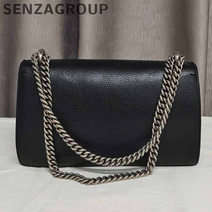 Gucci Dionysus Medium Chain Shoulder Bag Black Silver - Classic Women's