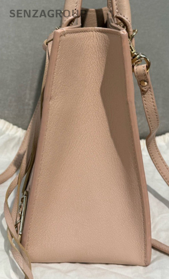 Balenciaga PM Tote Bag Top Handle Bag Crossbody Pink Gold Women Classic Designer