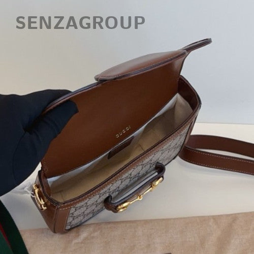 Gucci Horsebit 1955 Mini Shoulder Bag Crossbody Brown Gold Used Women Classic