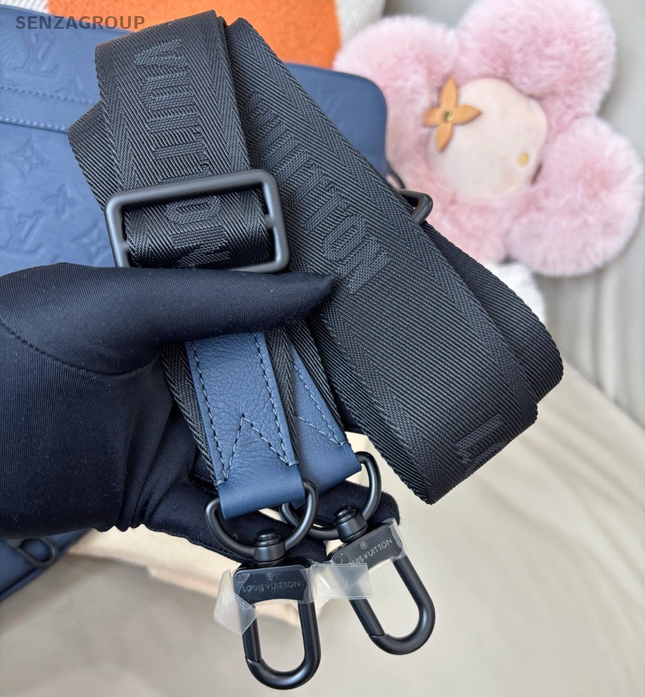 Louis Vuitton Trio Monogram Shoulder Bag Blue Black Unisex Adults Classic