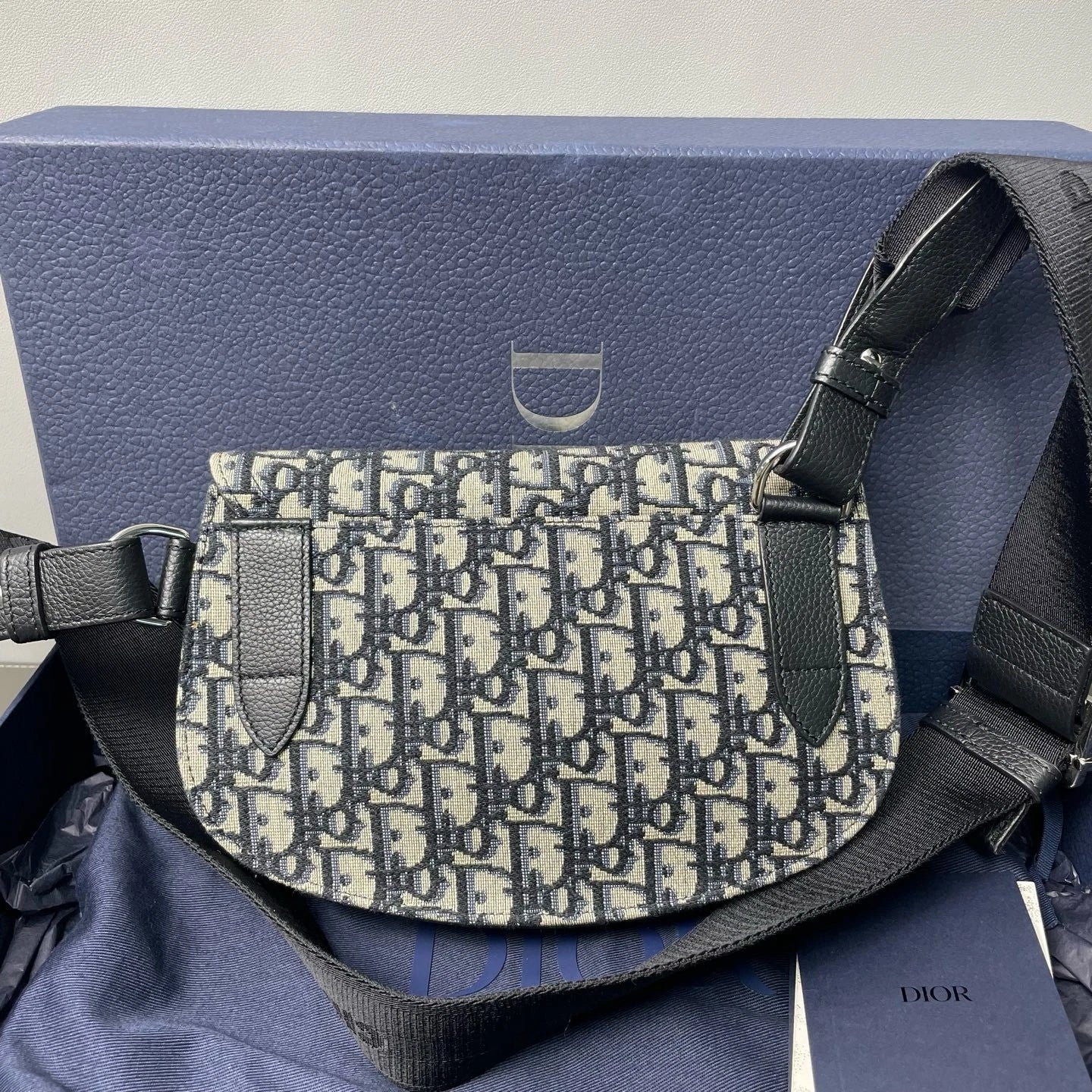 Dior Monogram Canvas Saddle Shoulder Bag Detachable Strap For Women
