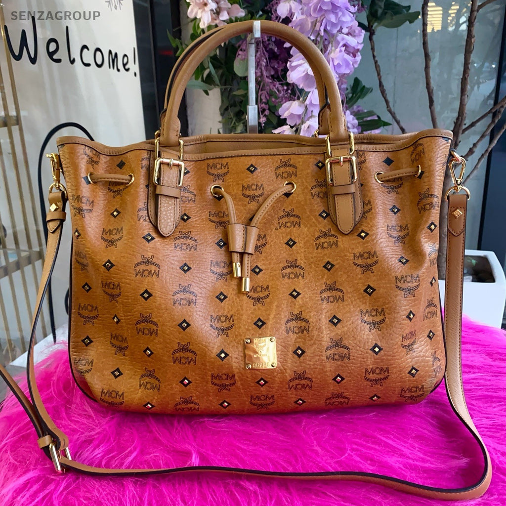 MCM Classic Caramel color Top Handle 2way Shoulder bag Bucket Drawstring Women