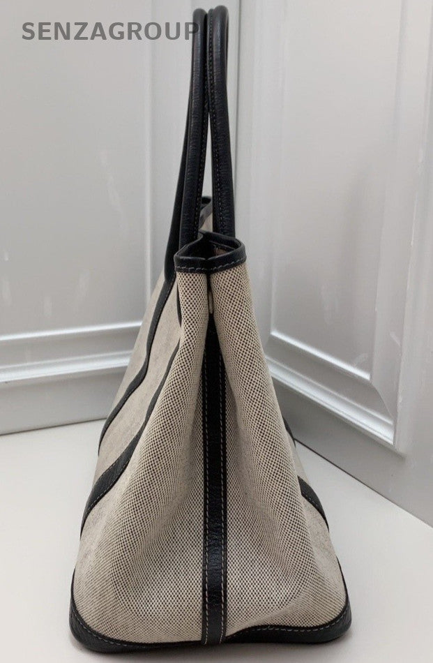 Hermès Garden Party Canvas Top Handle Shoulder Bag Women Gray
