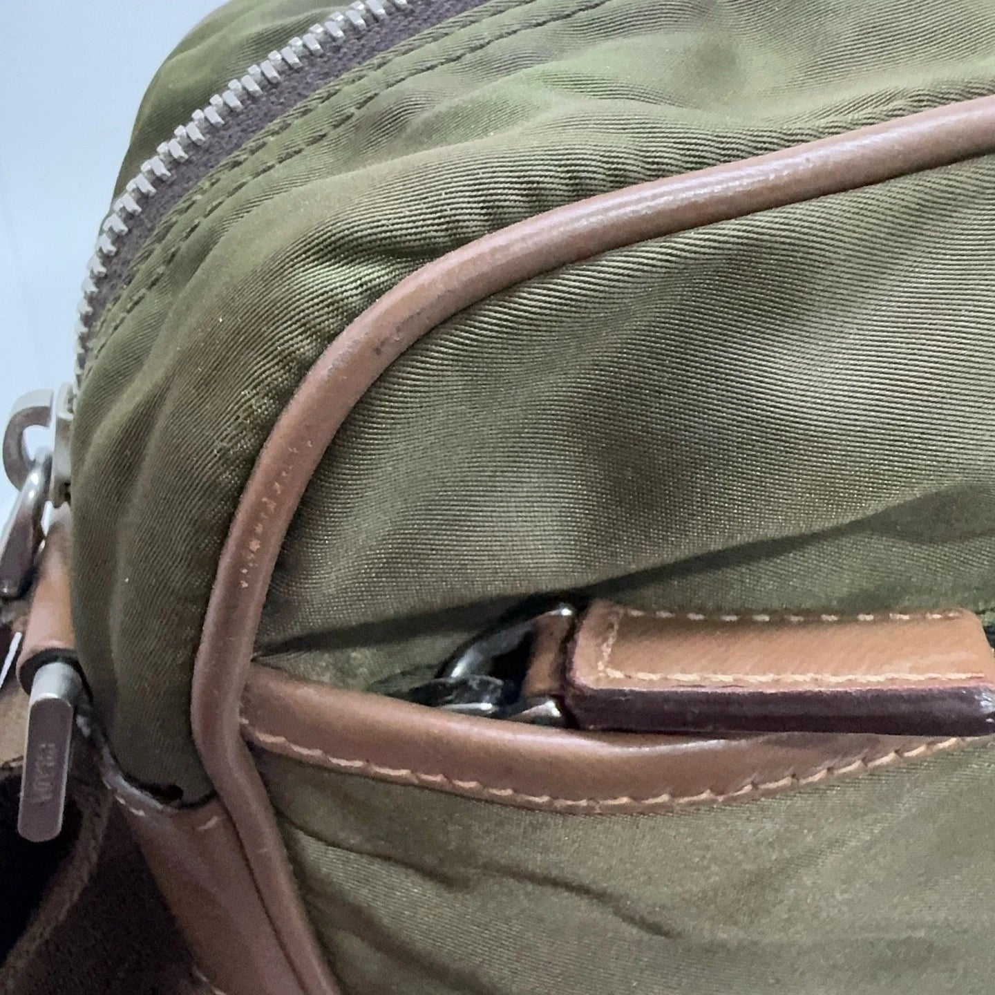PRADA Nylon Military Green Camera Shoulder Crossbody Bag For Women