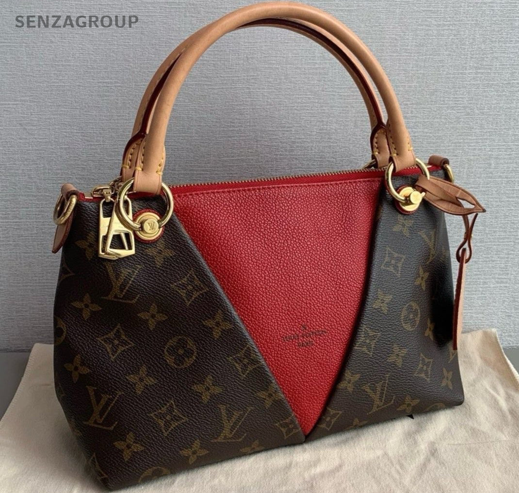 Louis Vuittontote bb Monogram Top Handle Shoulder Crossbody Bag Rare Red