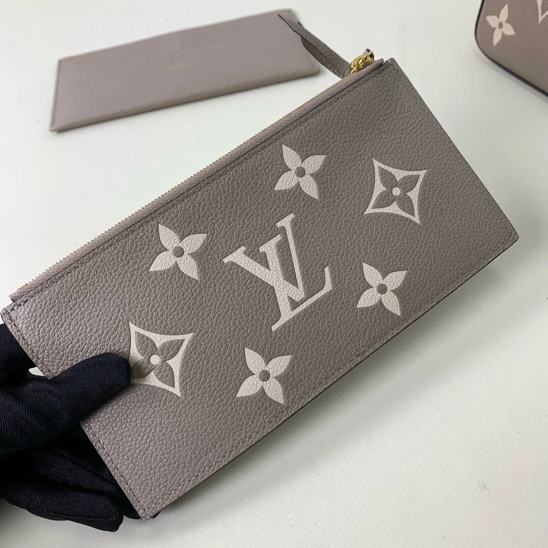 Louis Vuitton Félicie Pochette Elephant Gray Chain Strap Crossbody Bag - Pre-Owned