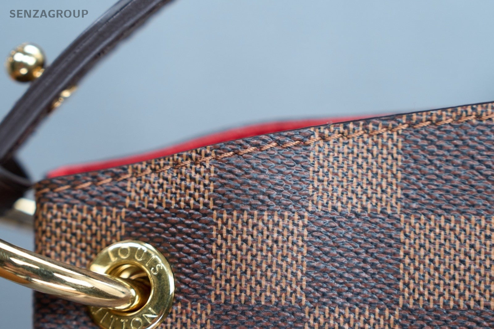 Louis Vuitton Graceful PM Damier Ebene Canvas Top Handle Shoulder Bag Brown