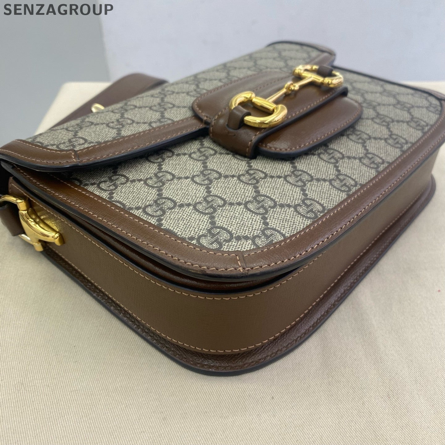Gucci 1955 GG Supreme Horsebit Shoulder Crossbody Bag Unisex Classic