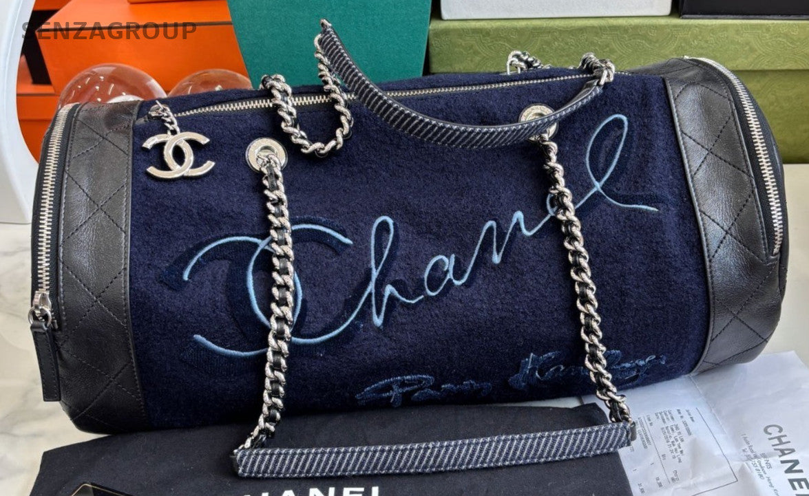 CHANEL Burger Series Top Handle bag Limited Edition Women Black Blue