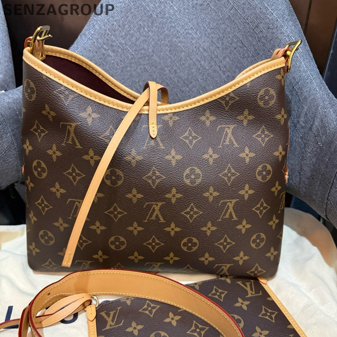 Louis Vuitton Carryall PM Monogram Brown Gold Hardware Women's Shoulder Bag