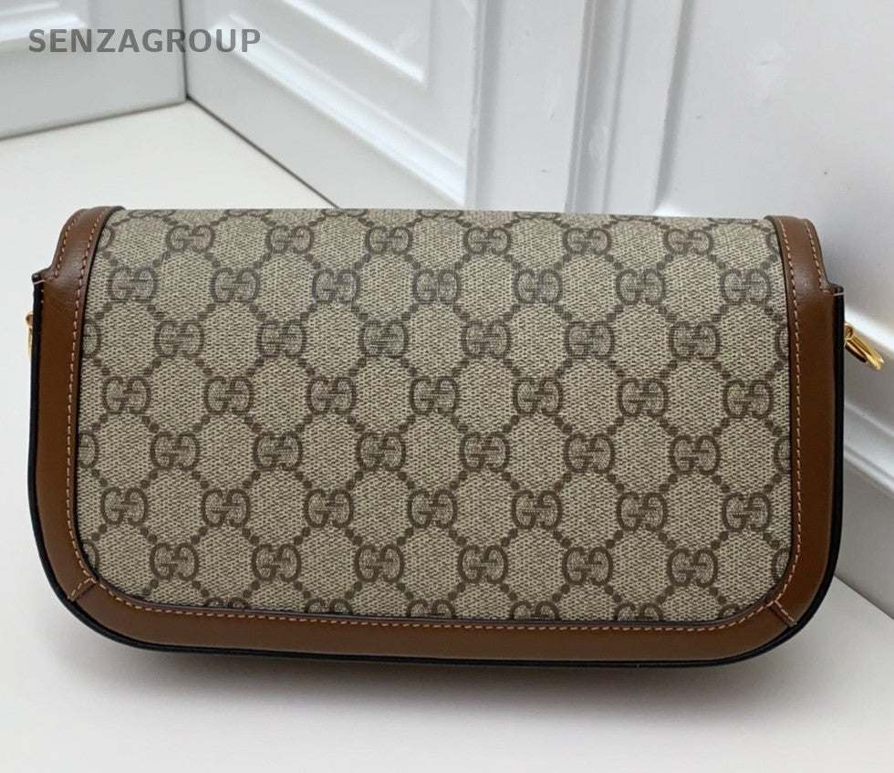Gucci Horsebit1955 Mini Ophidia Chain Shoulder Bag Brown Gold Women Classic
