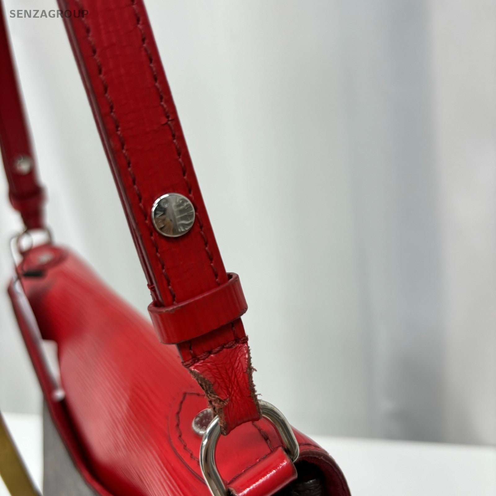 Louis Vuitton RED Epi Leather  Monogram Saint-Michel Shoulder Crossbody bag