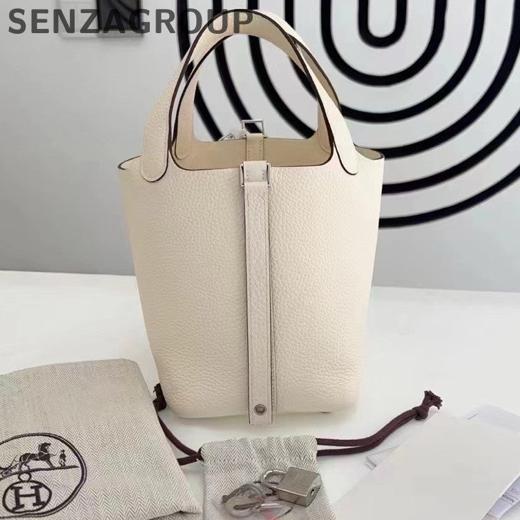 Hermès Picotin 18 White Bag Silver Hardware - Classic Fashion Women's Tote