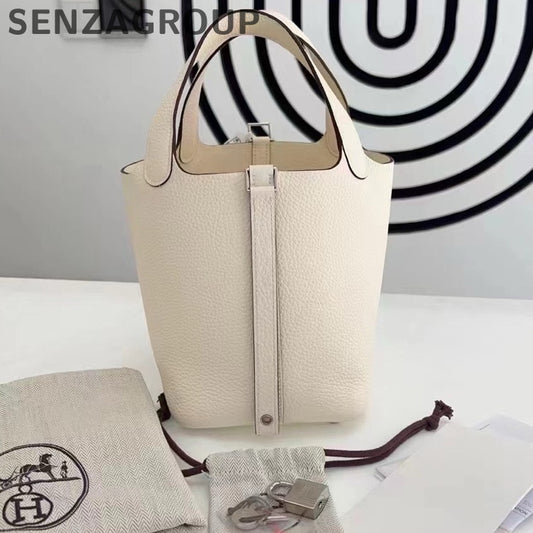 Hermès Picotin 18 White Bag Silver Hardware - Classic Fashion Women's Tote