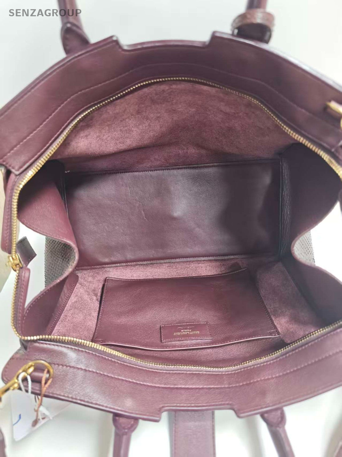 Saint Laurent Snakeskin 2Way Top Handle Bag Crossbody Red Gold Women Classic