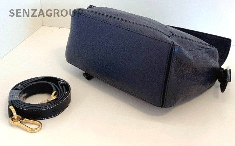 Loewe Puzzle Calfskin Leather Top Handle Shoulder Crossbody Bag Midnight Blue