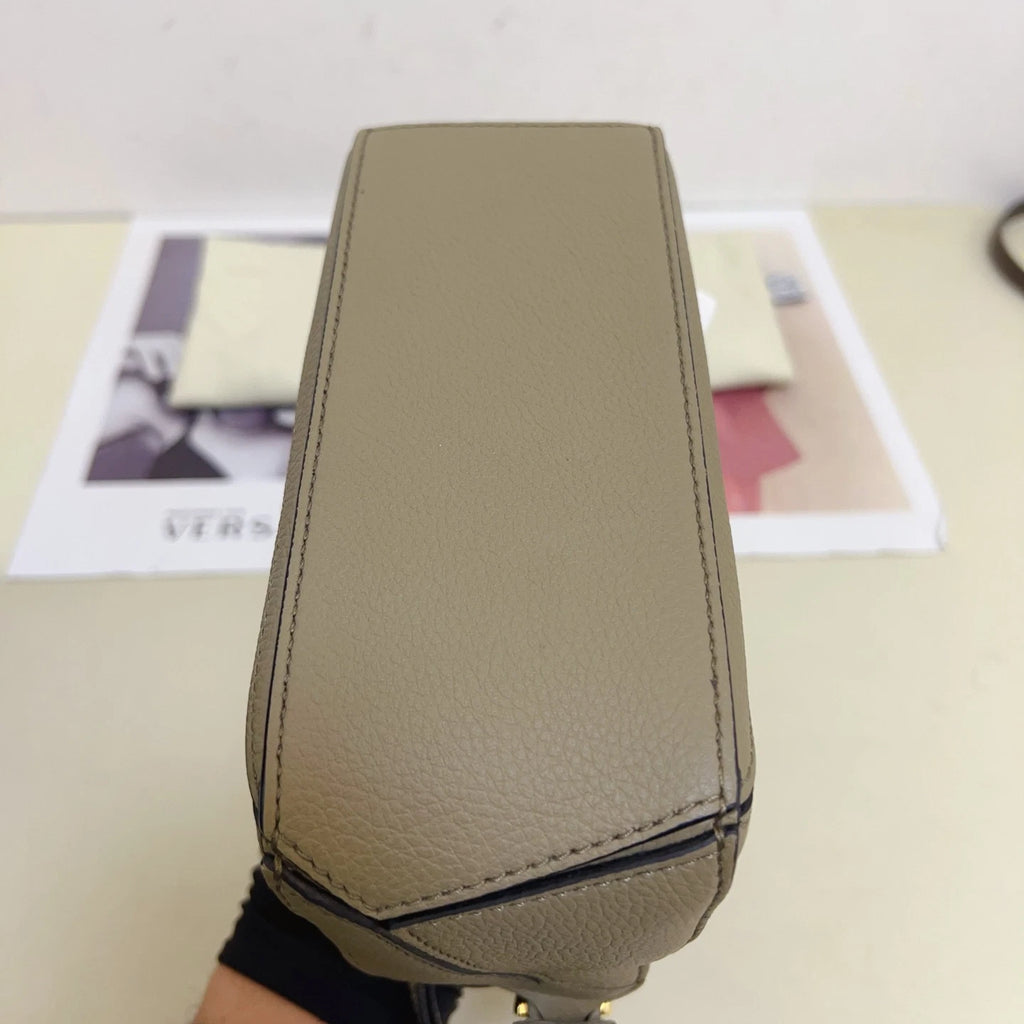 Loewe Puzzle Mini Top Handle Shoulder Bag Crossbody Green Gold Women Classic