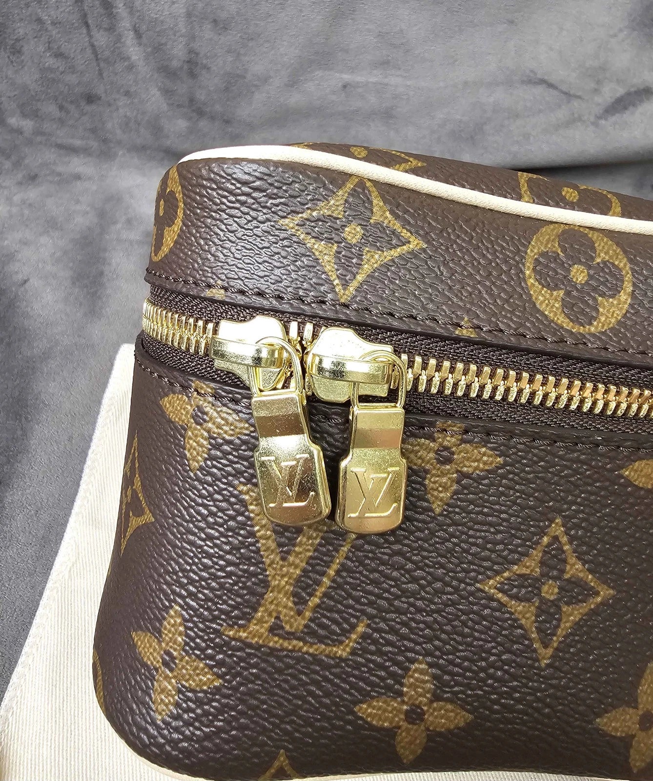 Louis Vuitton Brown Monogram Canvas Nice Nano Cosmetic Pouch Women