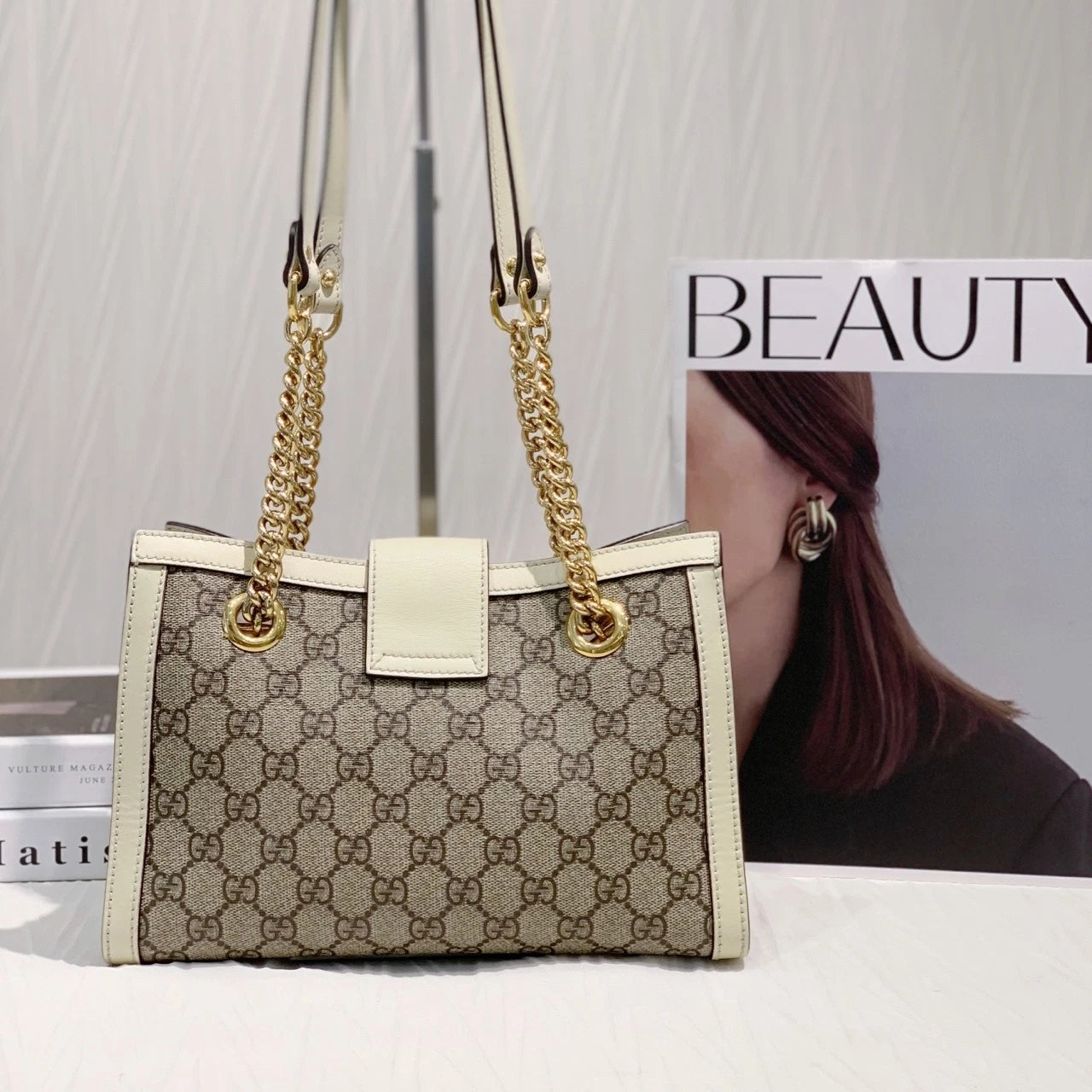 Gucci Canvas Classic White Small Shoulder Bag For Women