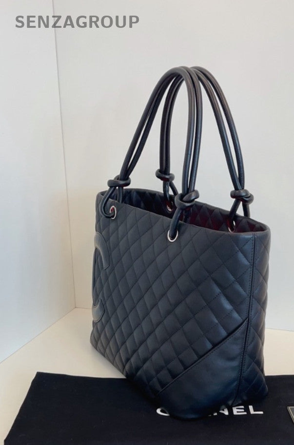 CHANEL Combom Tote so black CC Logo Shoulder bag Black Women