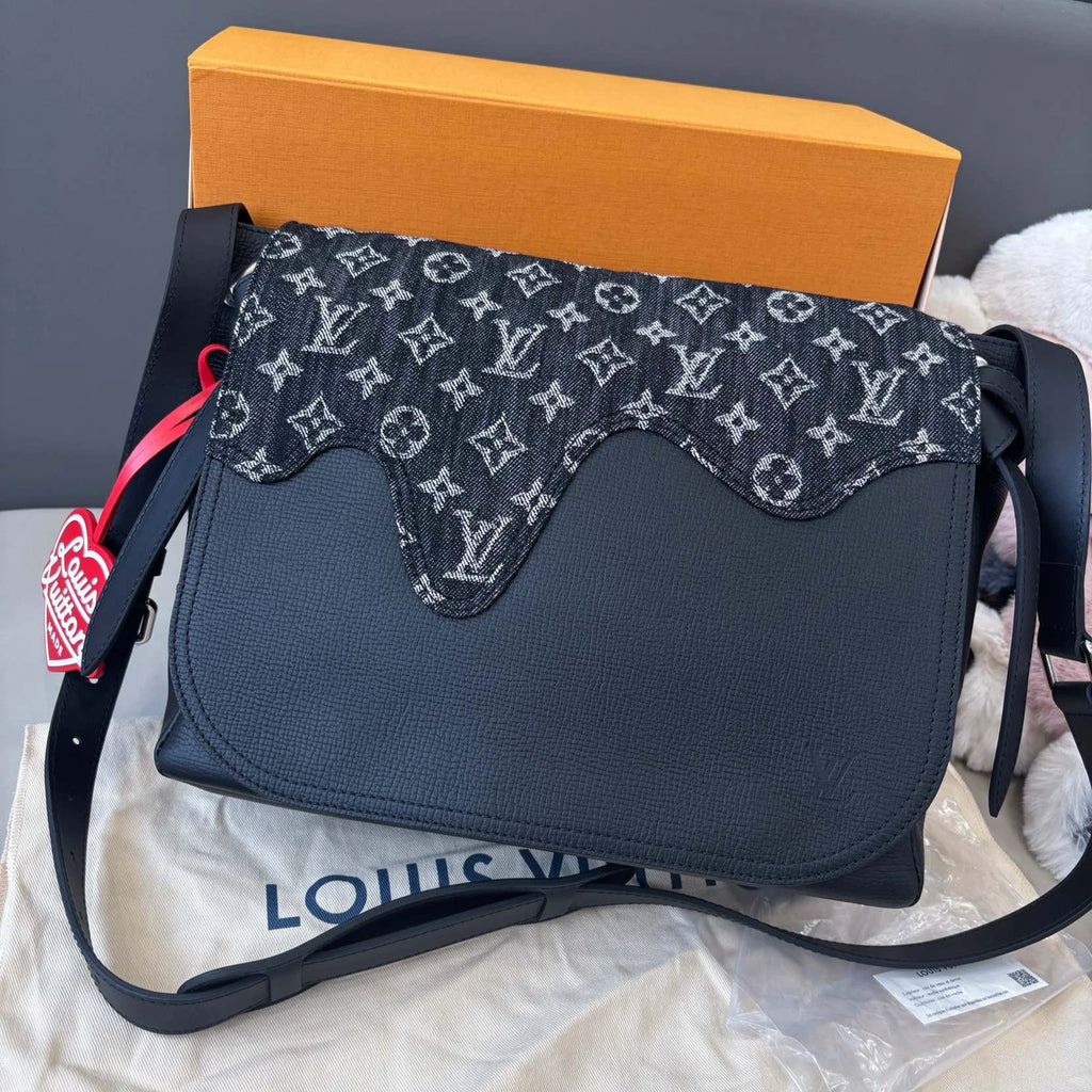 Louis Vuitton × Nigo Besace Tokyo Denim Monogram Shoulder Crossbody Black SHW