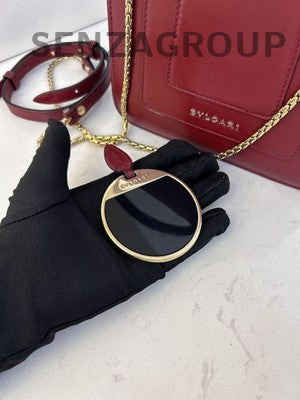 Bvlgari Serpenti Forever Chain Shoulder Bag Red Gold Women's Fashion