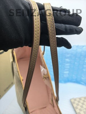 Louis Vuitton Neverfull MM Damier Ebene Brown Gold Shoulder Bag Women